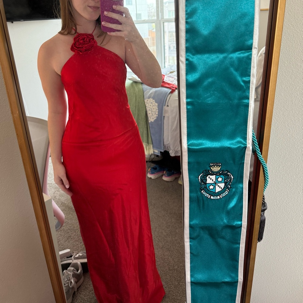 Elegant Red One-Shoulder Dress